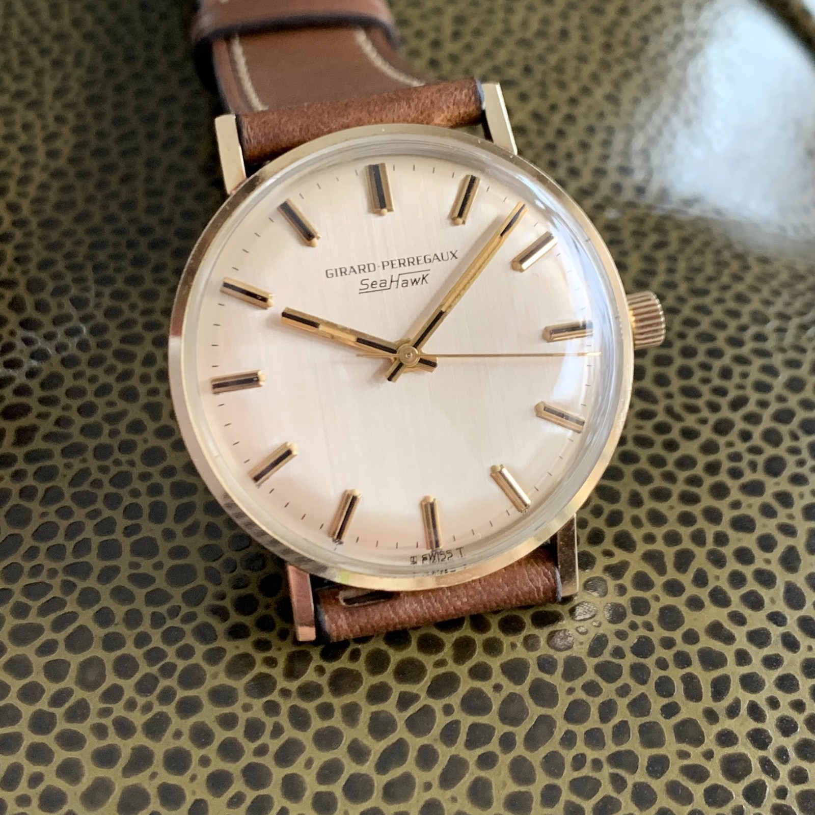 Girard Perregaux Sea Hawk 10K Gold Filled Manual Wind Watch Mint Box & Paper