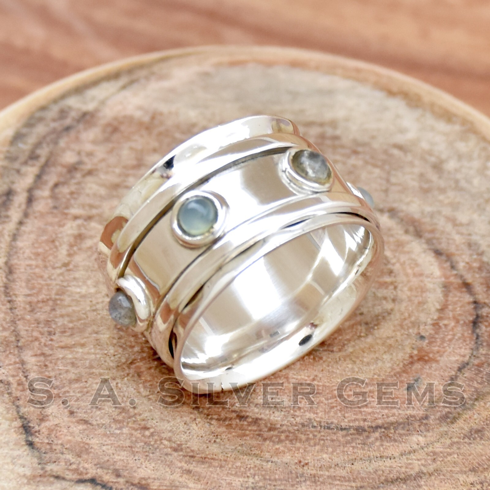 Moonstone Ring 925 Sterling Silver Spinner Ring Handmade Ring Women Ring