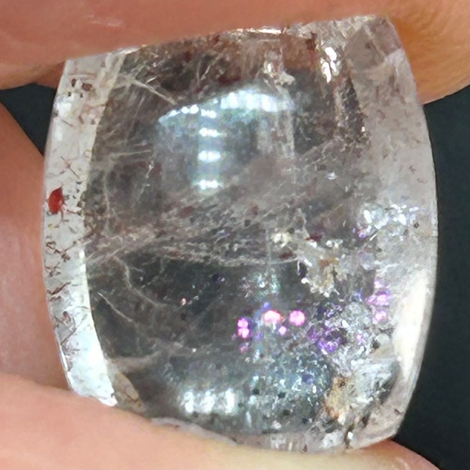 PFS-1 Pink Fire Quartz Covelite 7.60ct 13x10x7mm One Mine