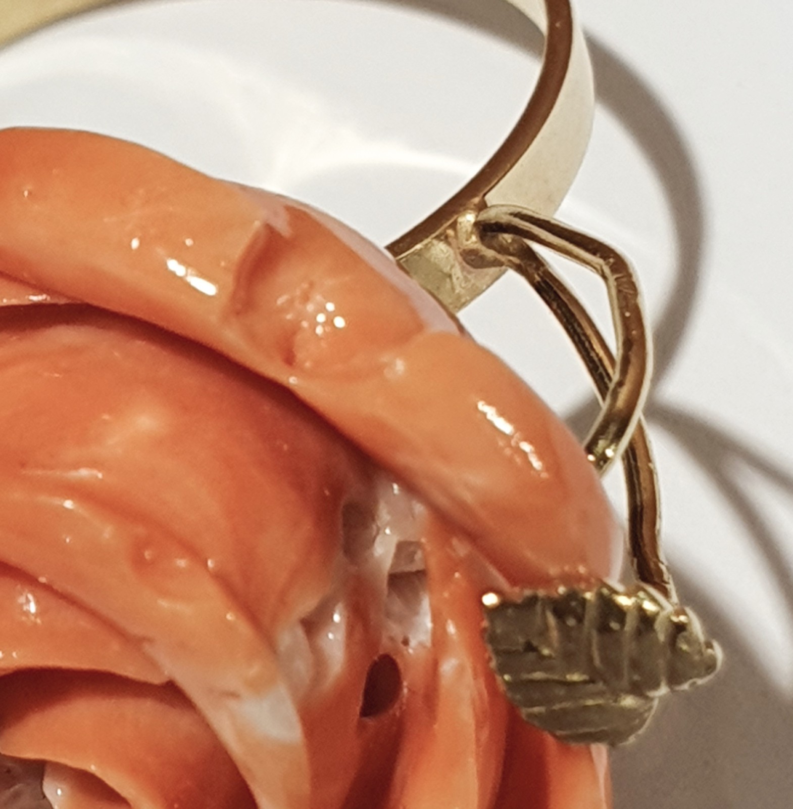 Gold and Coral Ring