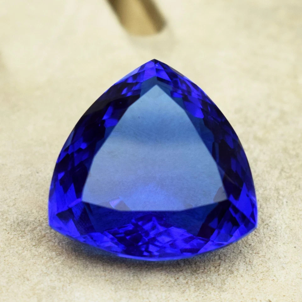 219.75 Carat Flawless Deep Blue Tanzanite Trillion Cut Certified Loose Gemstone