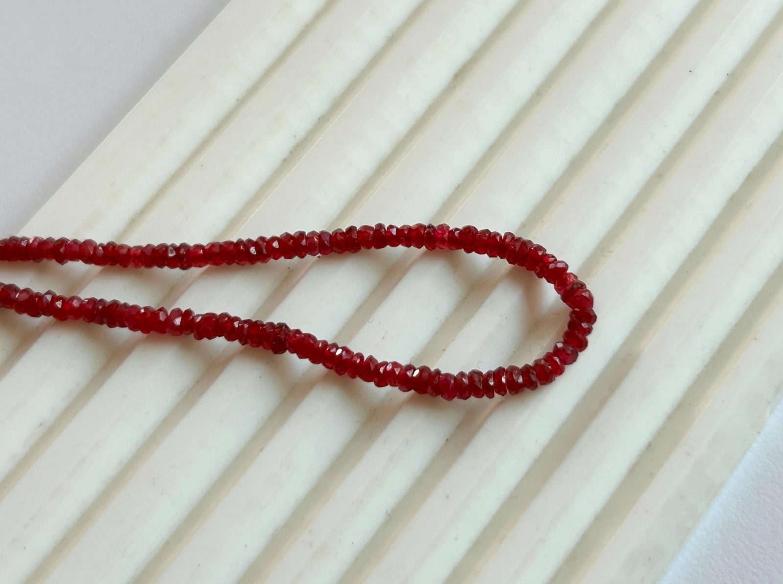 Natural Ruby Faceted Rondelles 16″ string 2.50 – 3 mm loose Beads Lustrous & Red