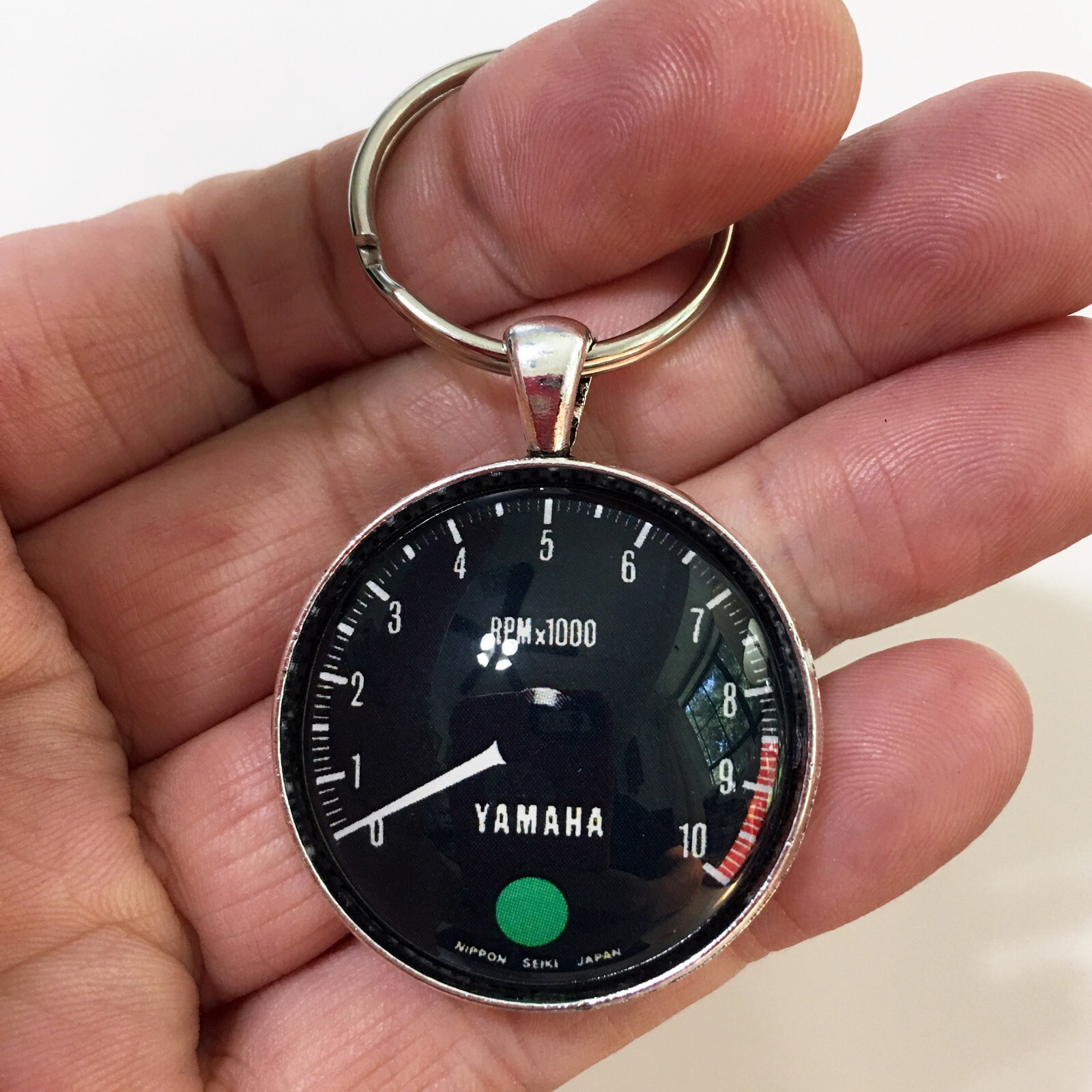 Vintage 1973 1974 1975 Yamaha RD350 Tachometer RPM gauge 1.2″ Diameter Keychain