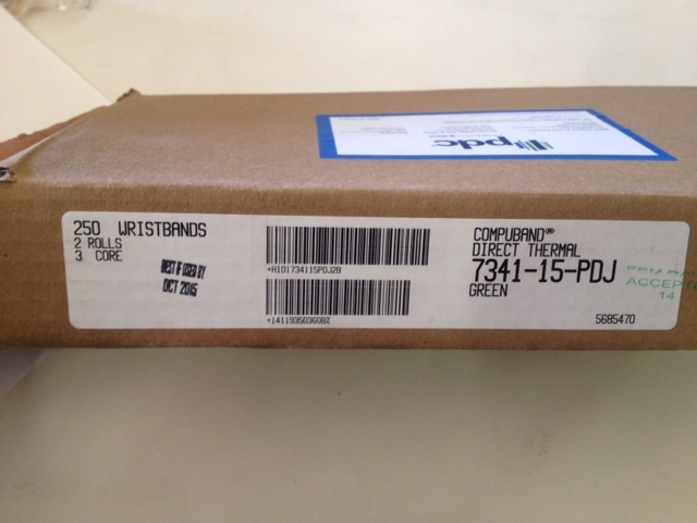 WRISTBAND, ID, 3 IN, CORE, GREEN, 250/BX PDC Healthcare Part #7341-15-PDJ (NEW)