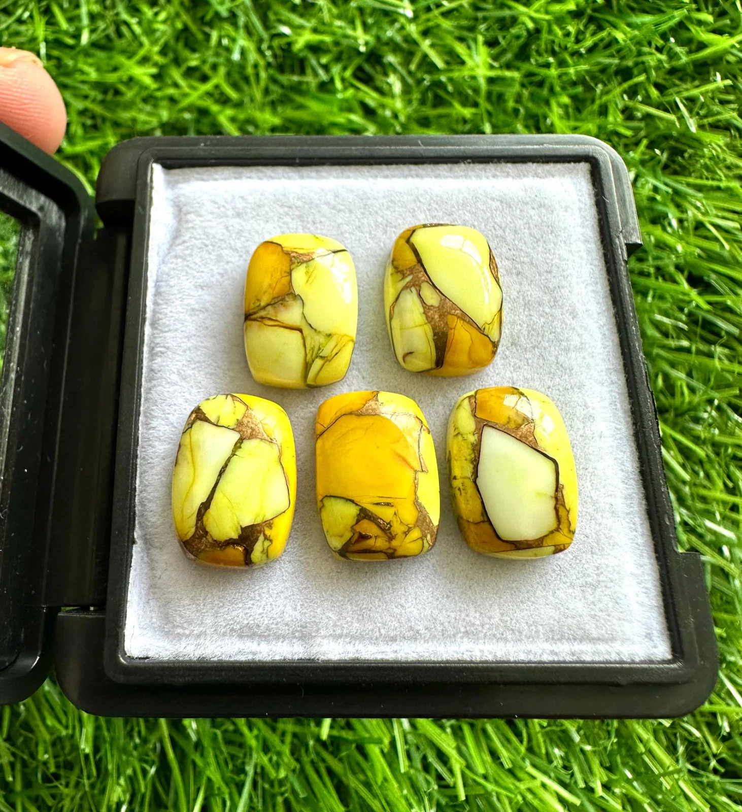 Natural Yellow Honey Copper Turquoise 10x14MM Cushion Cabochons 10Pcs Lot
