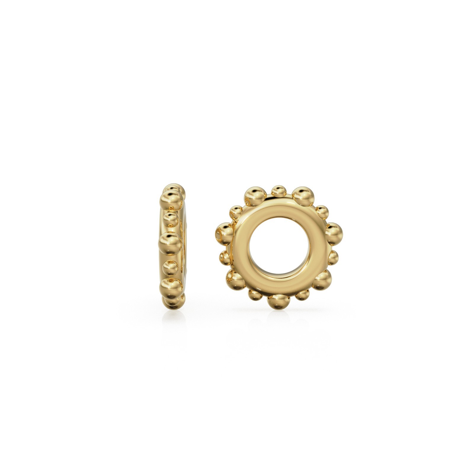 Milgrain 18k Solid Gold Spacer Beads Round Rondelle Jewelry Findings 6,8,10mm