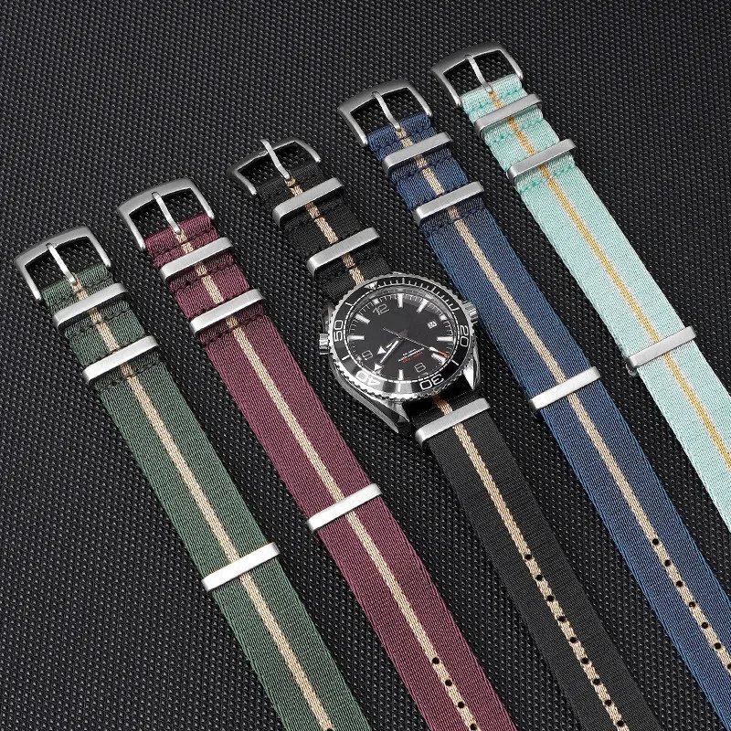 Canvas Nylon Watch Strap for Omega Swatch Seamaster Speedmaster Seiko 18-24mm