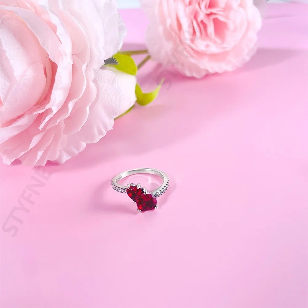 Fashion Women Luxury Heart Shaped Wedding Engagement Ring Jewelry