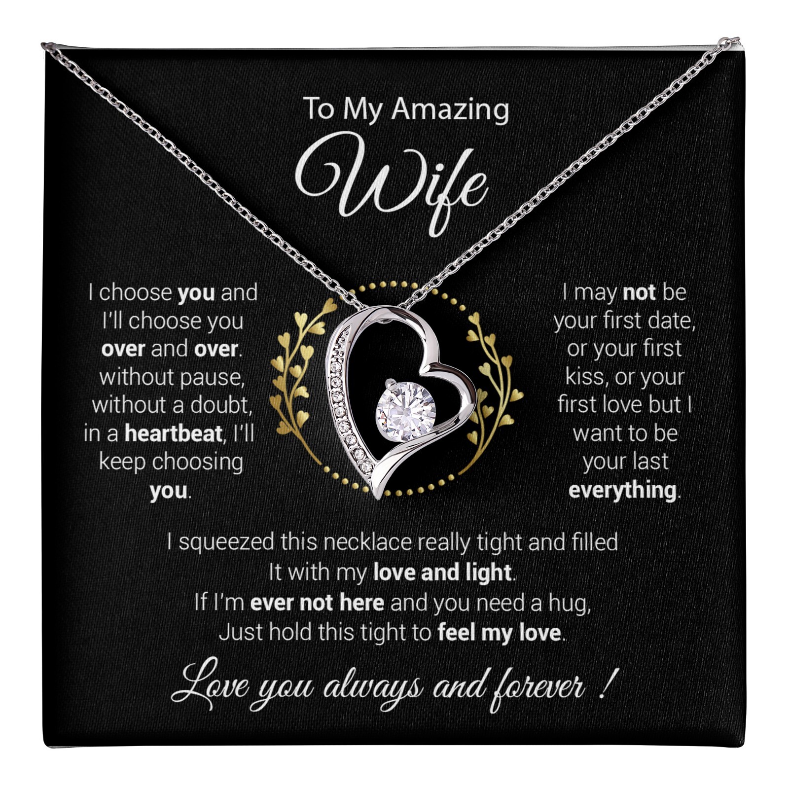 To My Wife Necklace, Mother’s Day Gift from Husband, Wife Birthday Gift