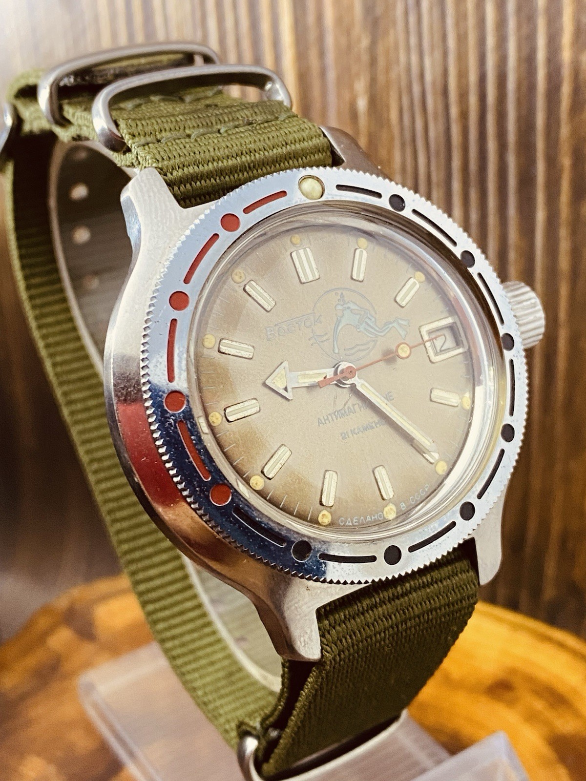 Rare Watch Vostok Titanium 2416Б Amphibian 21 Jewels Soviet USSR Vintage #7921