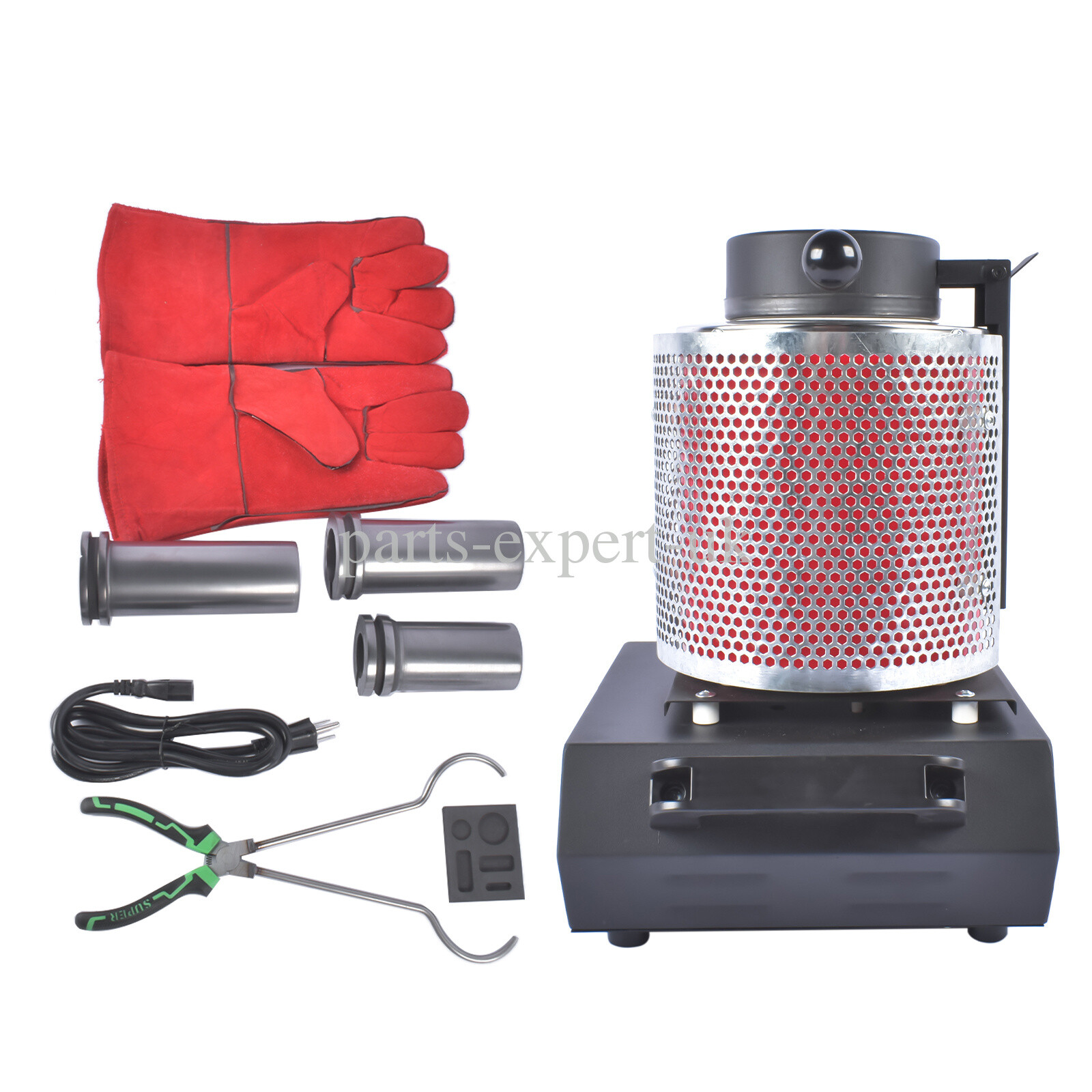 Electric Gold Melting Furnace with Graphite Crucible & Ingot Mold 1150°C/2102°F