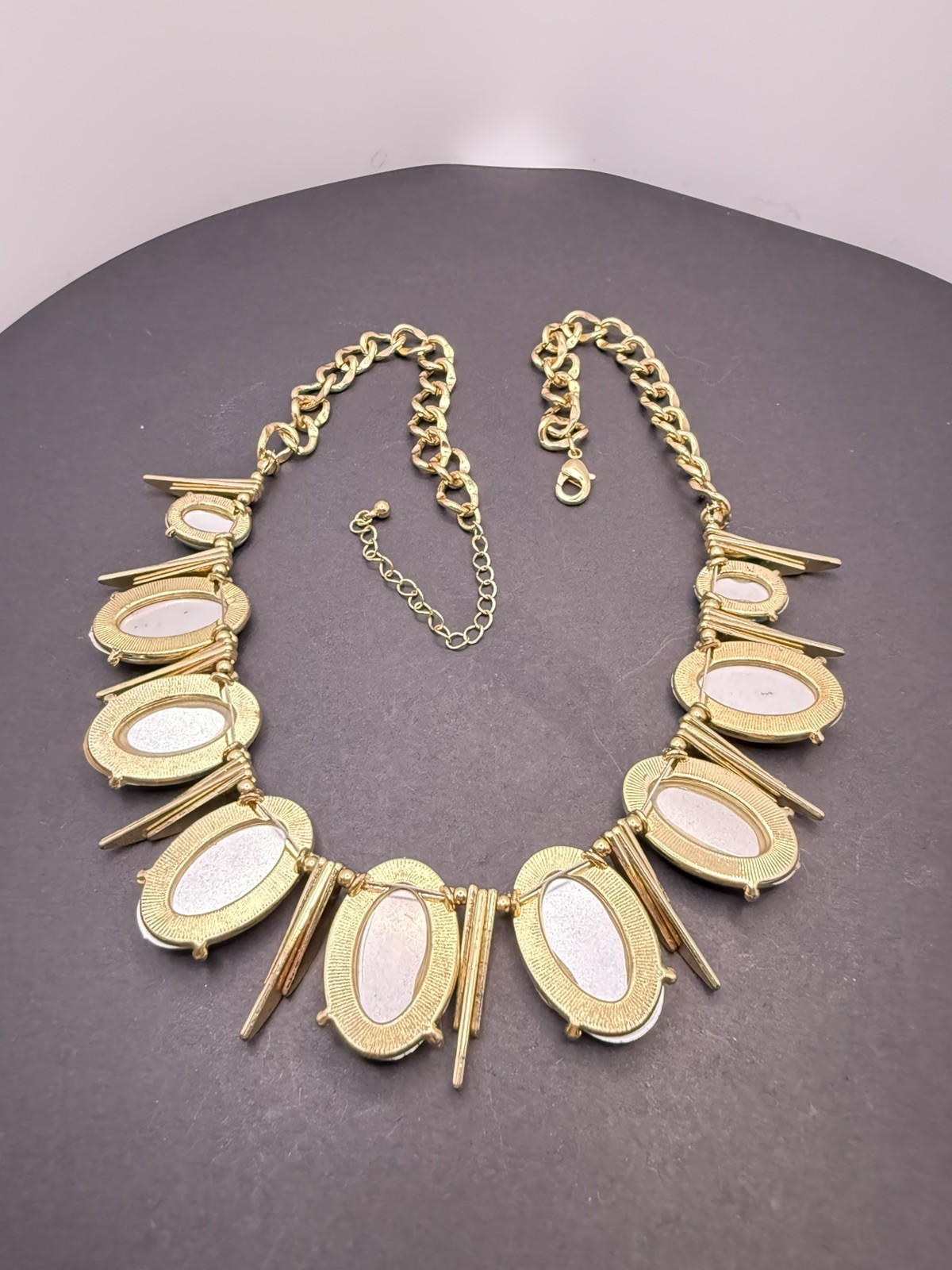 Charlotte Daniels Women’s Blue Yellow Goldtone Bib Collar Statement Necklace A4