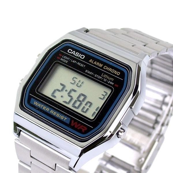 Unisex Mens Womens Watch CASIO A158WA-1DF Classic Steel Alarm DD
