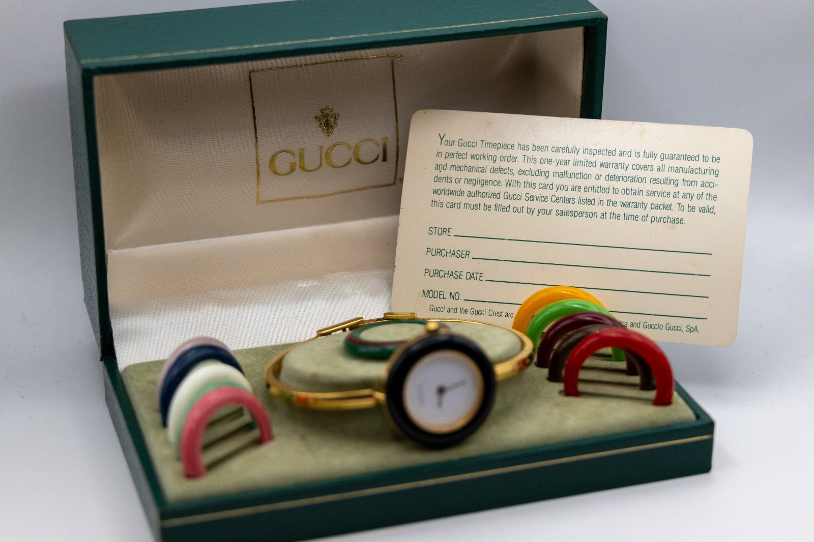 【Box&Paper】GUCCI Change Bezel 11/12.2 1100L Gold Vintage Quartz Woman’s Watch