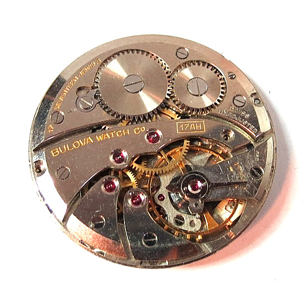 VTG SWISS BULOVA 17’J POCKET WATCH MOVEMENT CAL. 17AH BALANCE IS GOOD 38.5mm