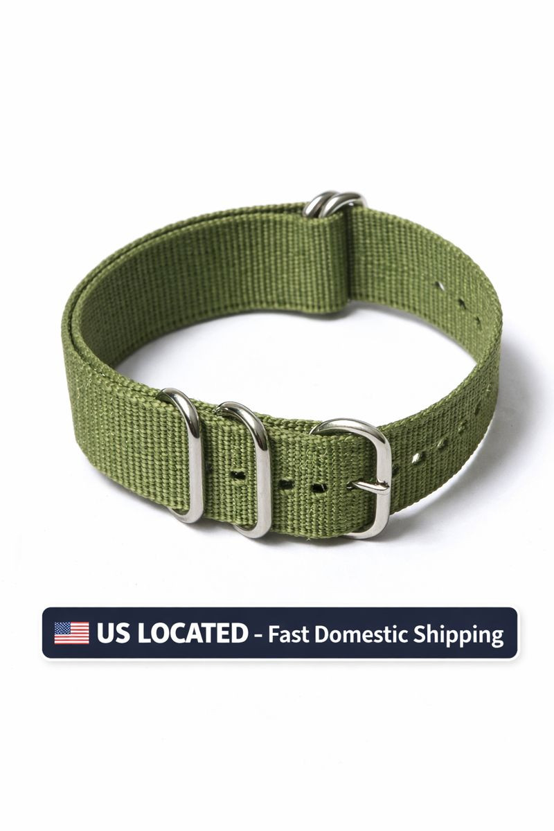 Nylon NATO Watch Strap Band – 16mm 18mm 20mm 22mm -Black Green White Brown