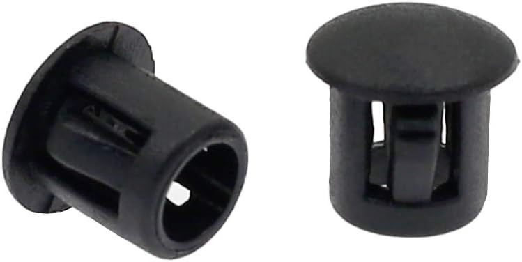 60PCS 6mm (1/4″) Black Hole Plugs Plastic Flush Type Hole Plugs Snap in Locking