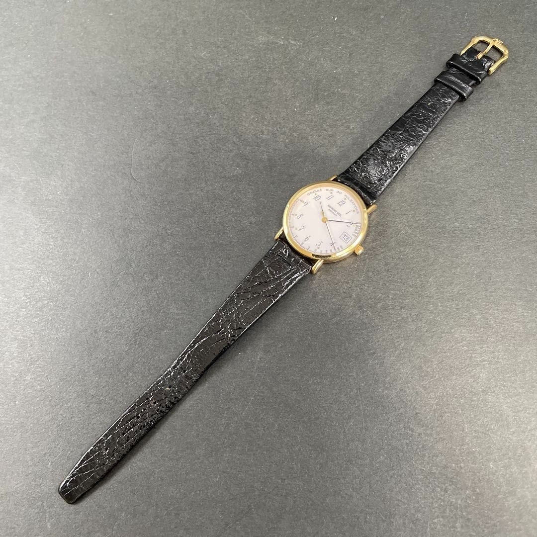 Raymond Weil Pulse Men’s Watch 18K Gold Quartz Black Dial Used