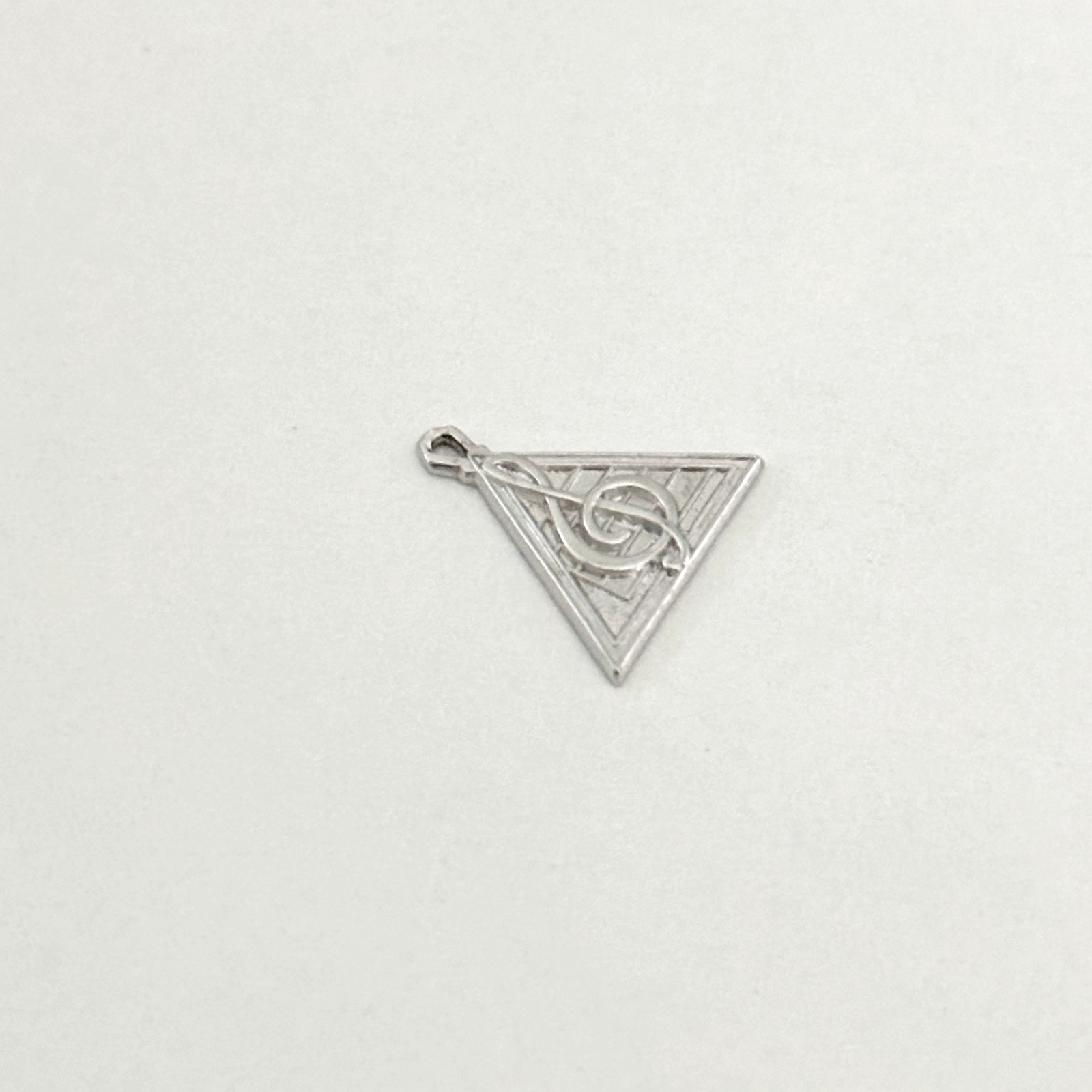 Vintage 925 Sterling Silver Music Note Triangle Shaped Charm Pendant