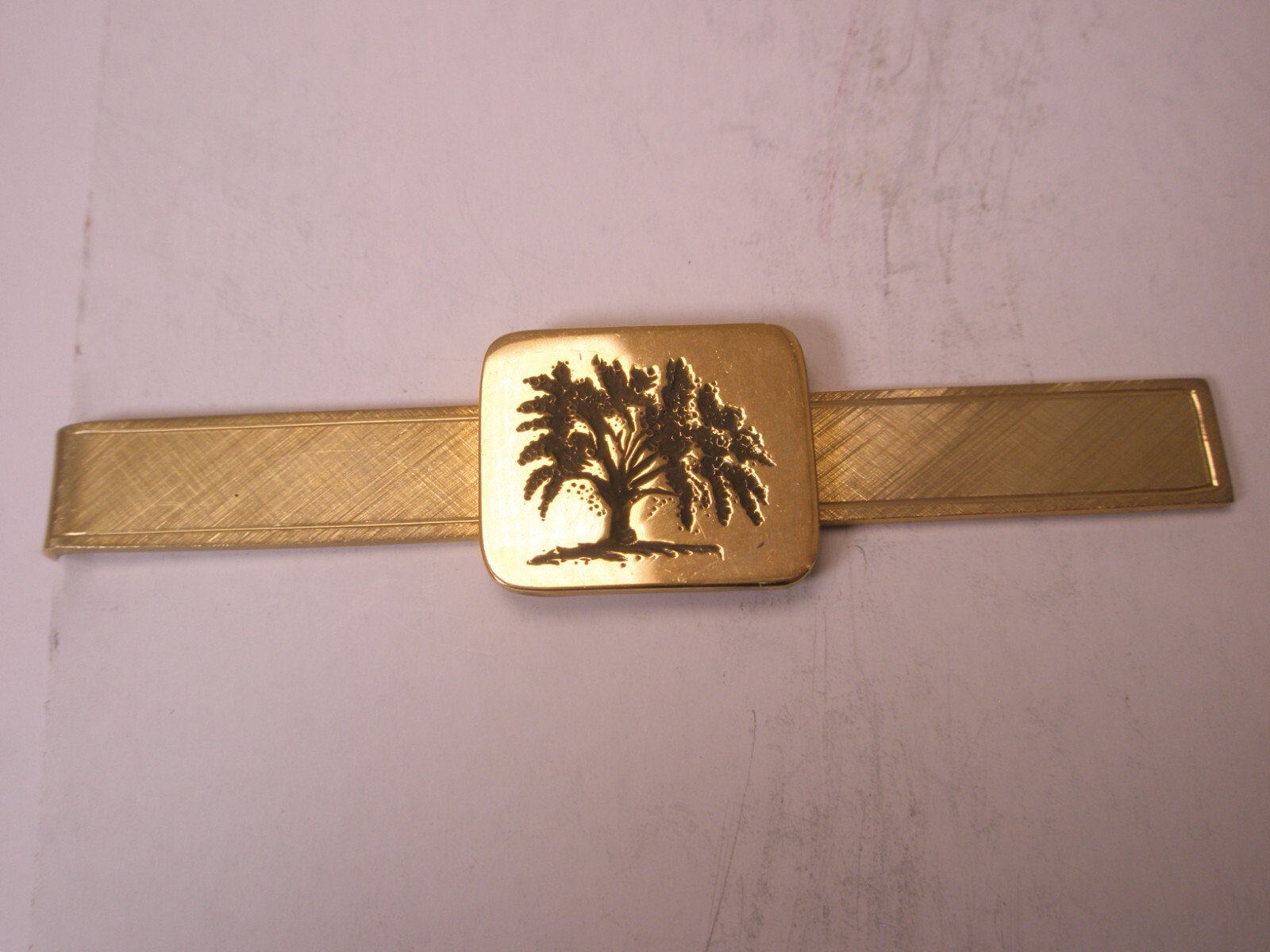 GE General Electric Gold Filled Tree of Life Vintage LARGE Tie Bar Clip