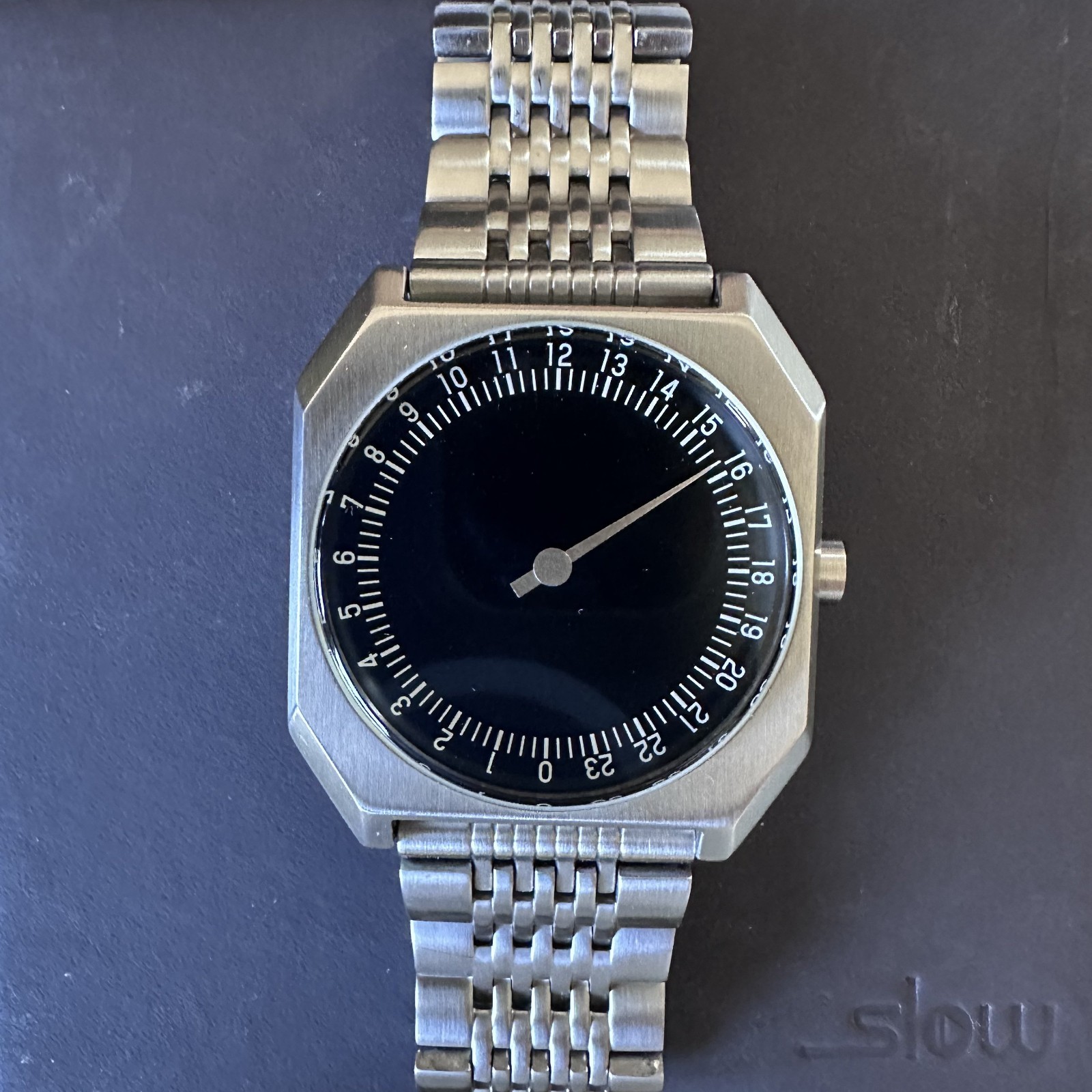 Slow Watch Jo 02 Stainless Steel Black Dial 24Hr Swiss Quartz – Excellent w/ Box