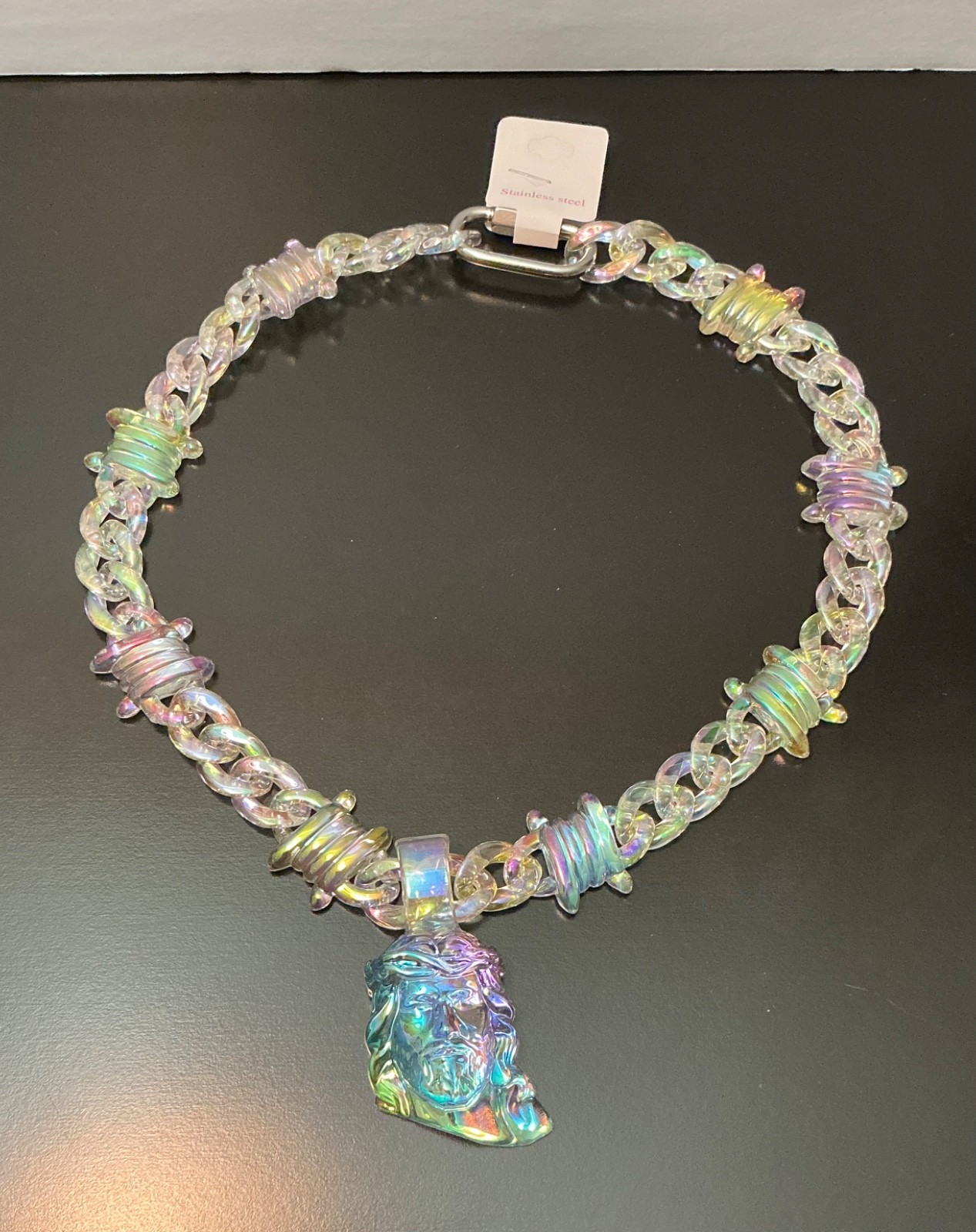 HipHop Necklace Jesus Crown Thorns Pendant New Men Women Teen Iridescent Jewelry