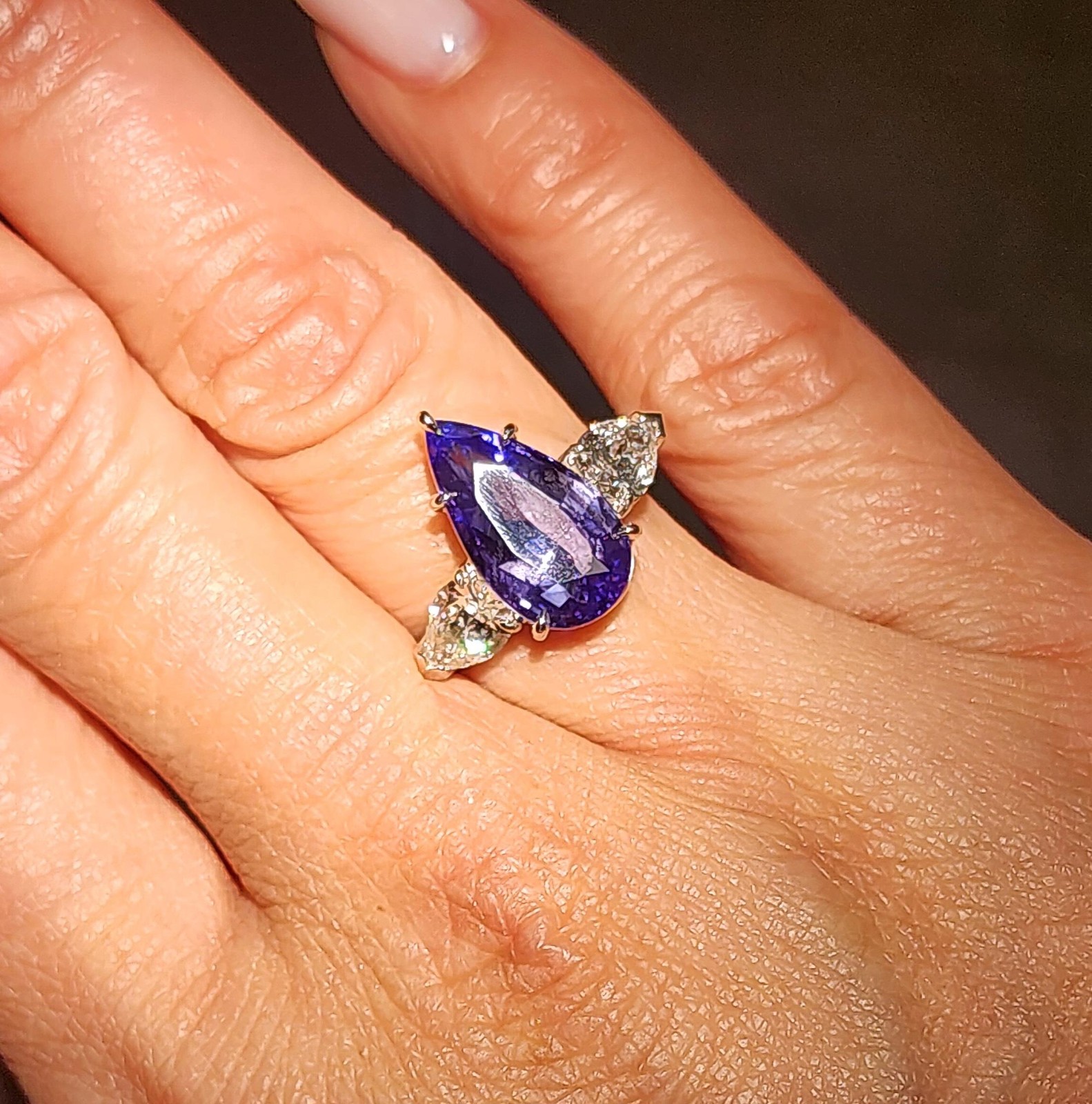 5.09 ct GIA Certified NH Color Change Sapphire & Diamond Ring