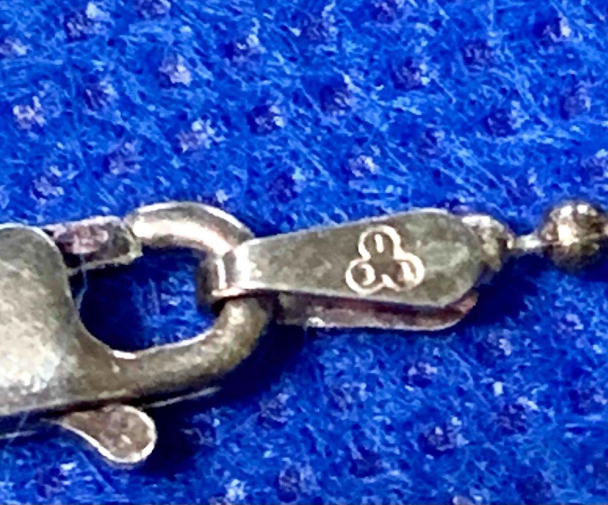 Striking IBB Signed Dot & Dash Ball Bead Sterling Silver 60″ Necklace 12.30 G.