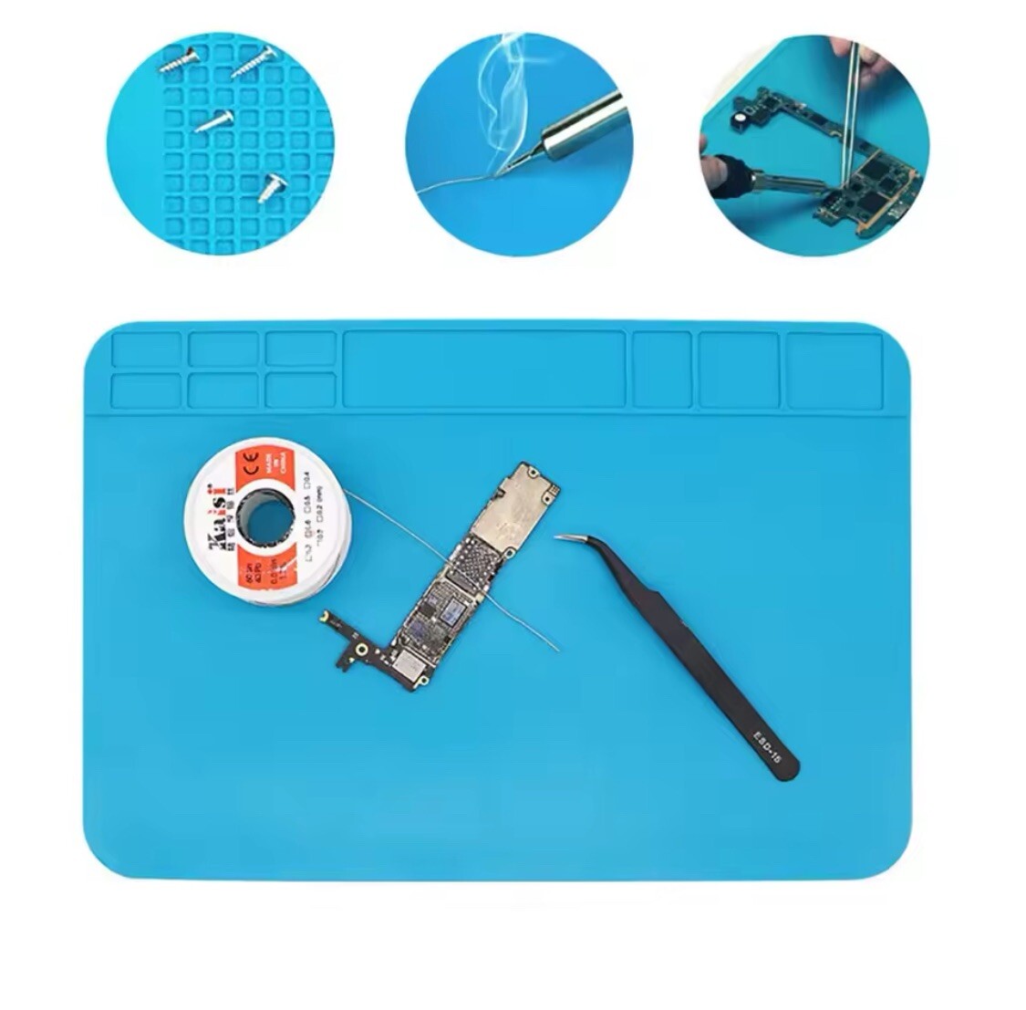 Watchmaker Rubber Silicone Bench Mat Pad Anti-Slip Jewelry Watch Sunglass Repair
