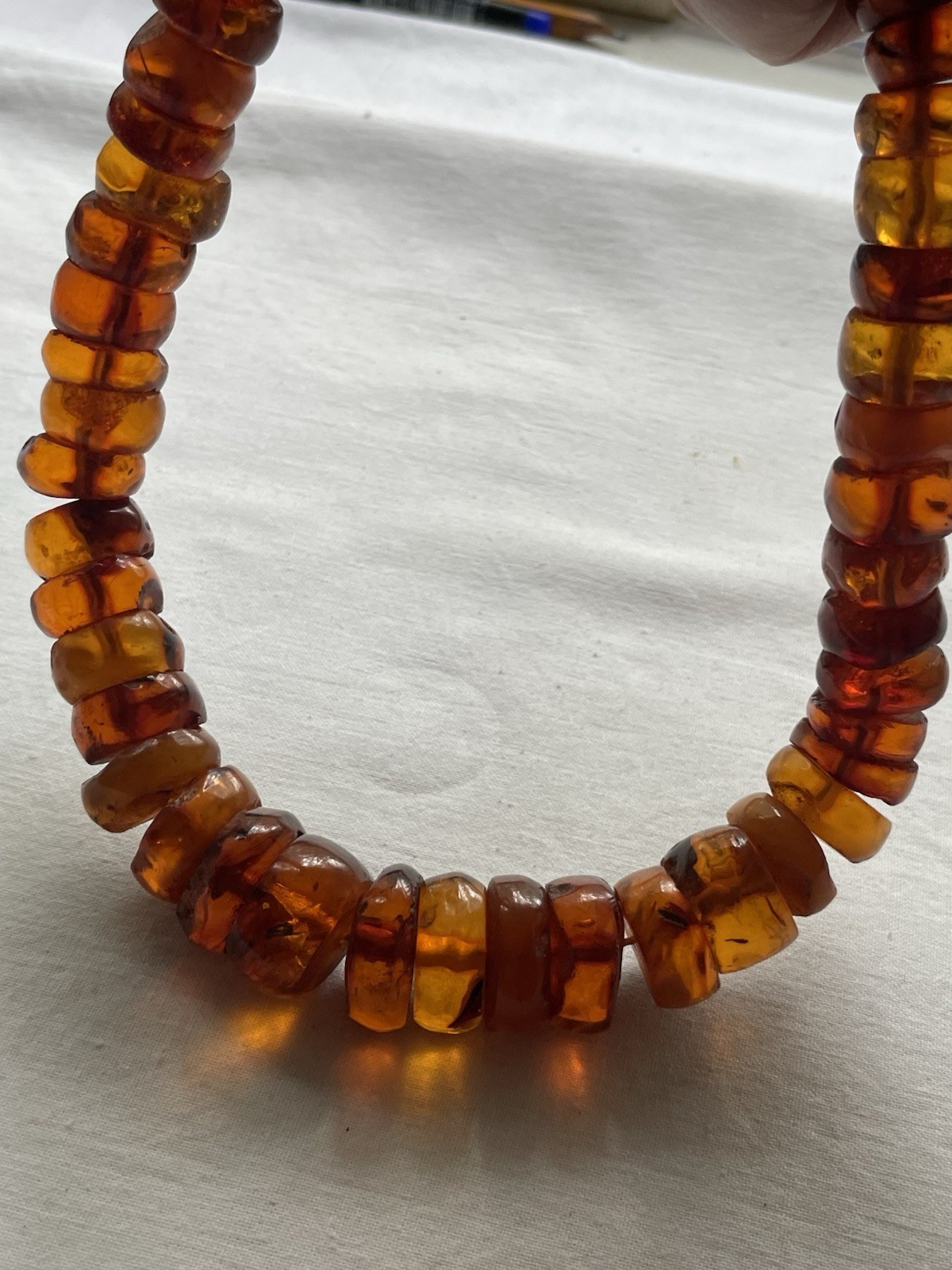 Genuine Ukrainian old amber necklace 19 century 103 grams BIG BEADS 10-20mm