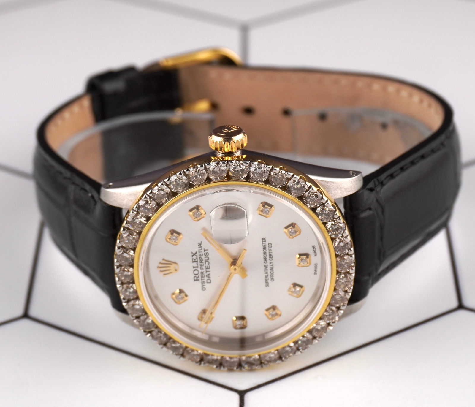 Rolex Datejust 36mm 2-Tone 2.25ct Silver Diamond Dial Men’s Watch