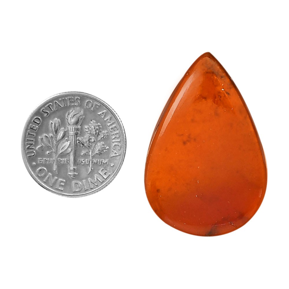 Natural Hessonite Garnet 20.2×30.7×4 mm Pear Shape Polished Gemstone LS112-06230