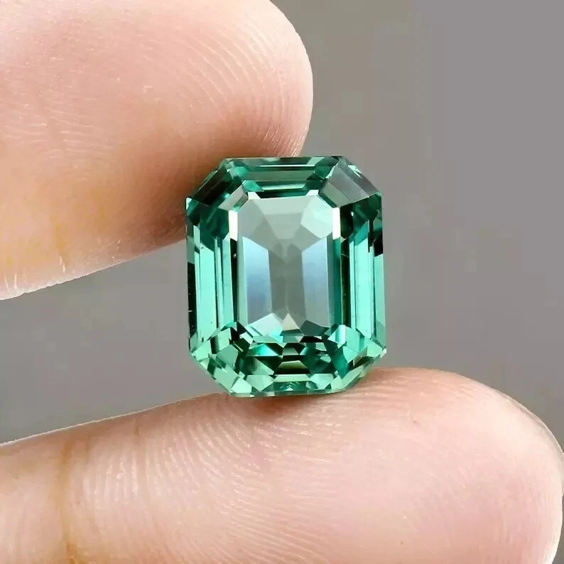 AAA 9.65 CT Flawless Natural Green Emerald Loose Certified Gemstone Emerald Cut