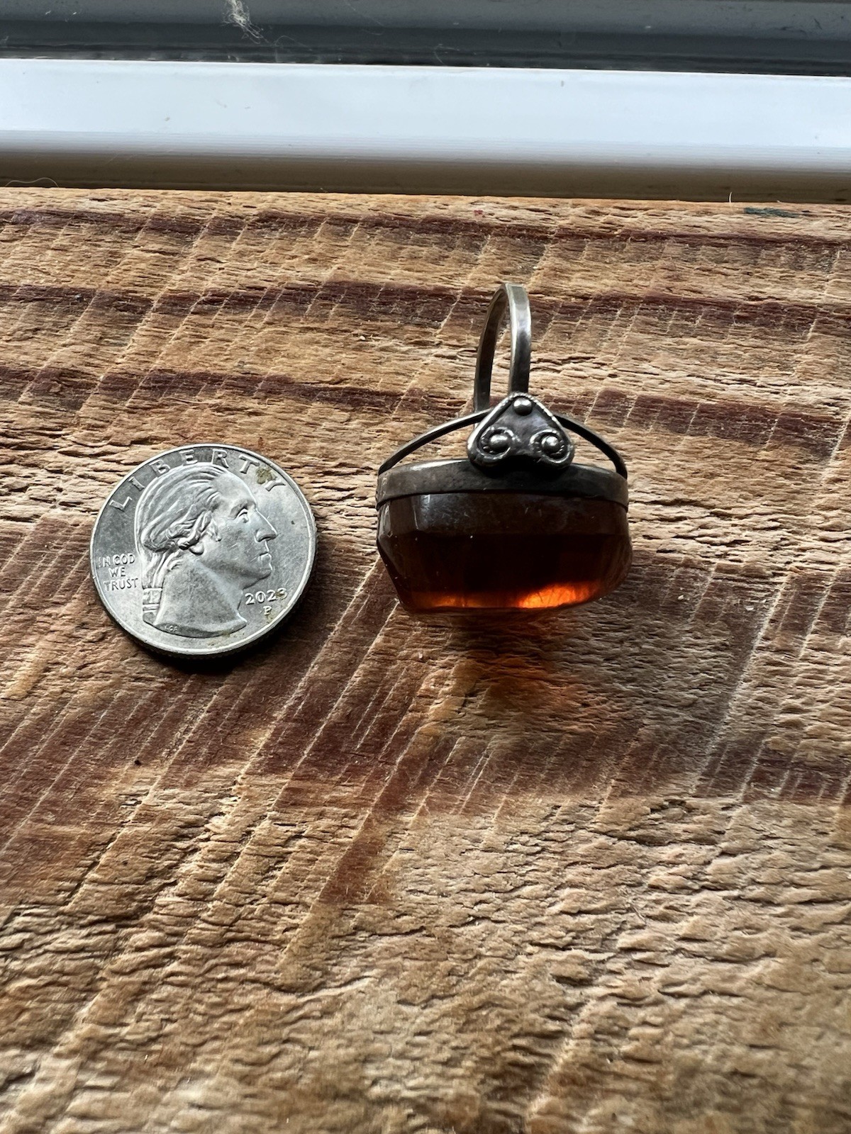 Vintage 1970’s Baltic Cognac Cabochon Amber Statement Ring
