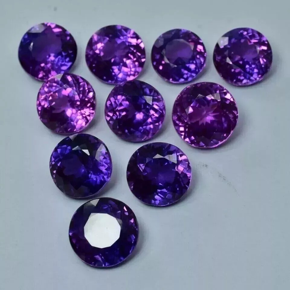 Purple Blue Sapphire Round Lot Sri Lanka 102 Ct 10 Pcs Natural Loose Gemstone