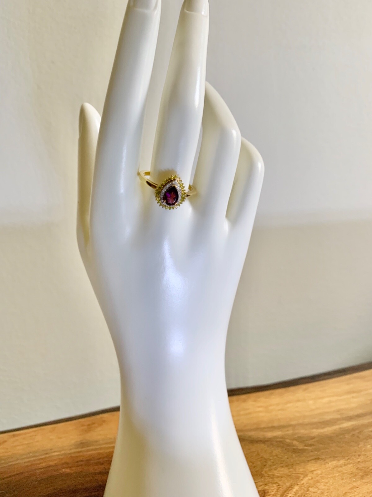 Premium Radiant Ember Garnet, Yellow and White Diamond Ring – Size 10 (1.05 ctw)
