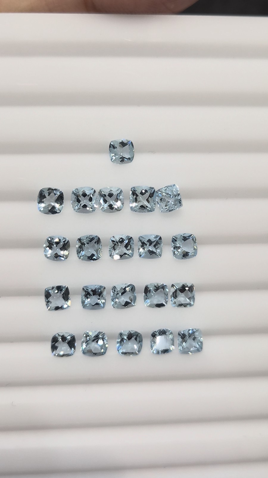 Natural Aquamarine Cushion Cut 4mm Calibrated Lot 21 Pcs 9 Ct Loose Gemstone