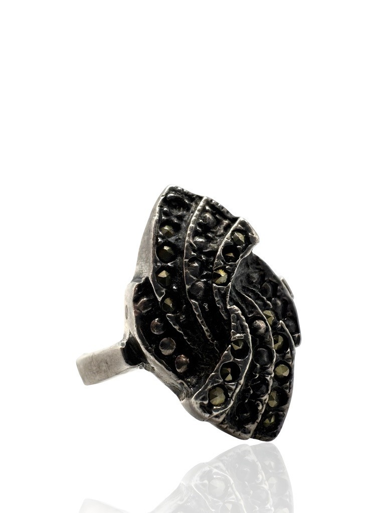 ::925 SILVER RING ANTIQUE °SIZE 55° HALLMARK RUSSIAN JEWELLERY SILVER TONE 5.25g