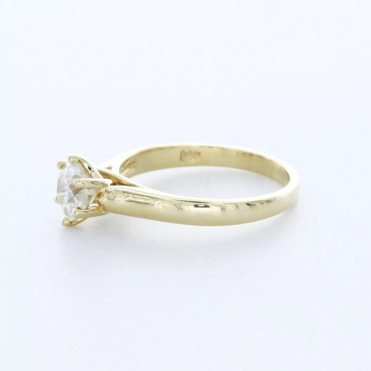 Solitaire Engagement Ring 14K Gold Trellis 1.07 CT Round Lab-Grown Diamond F VS1