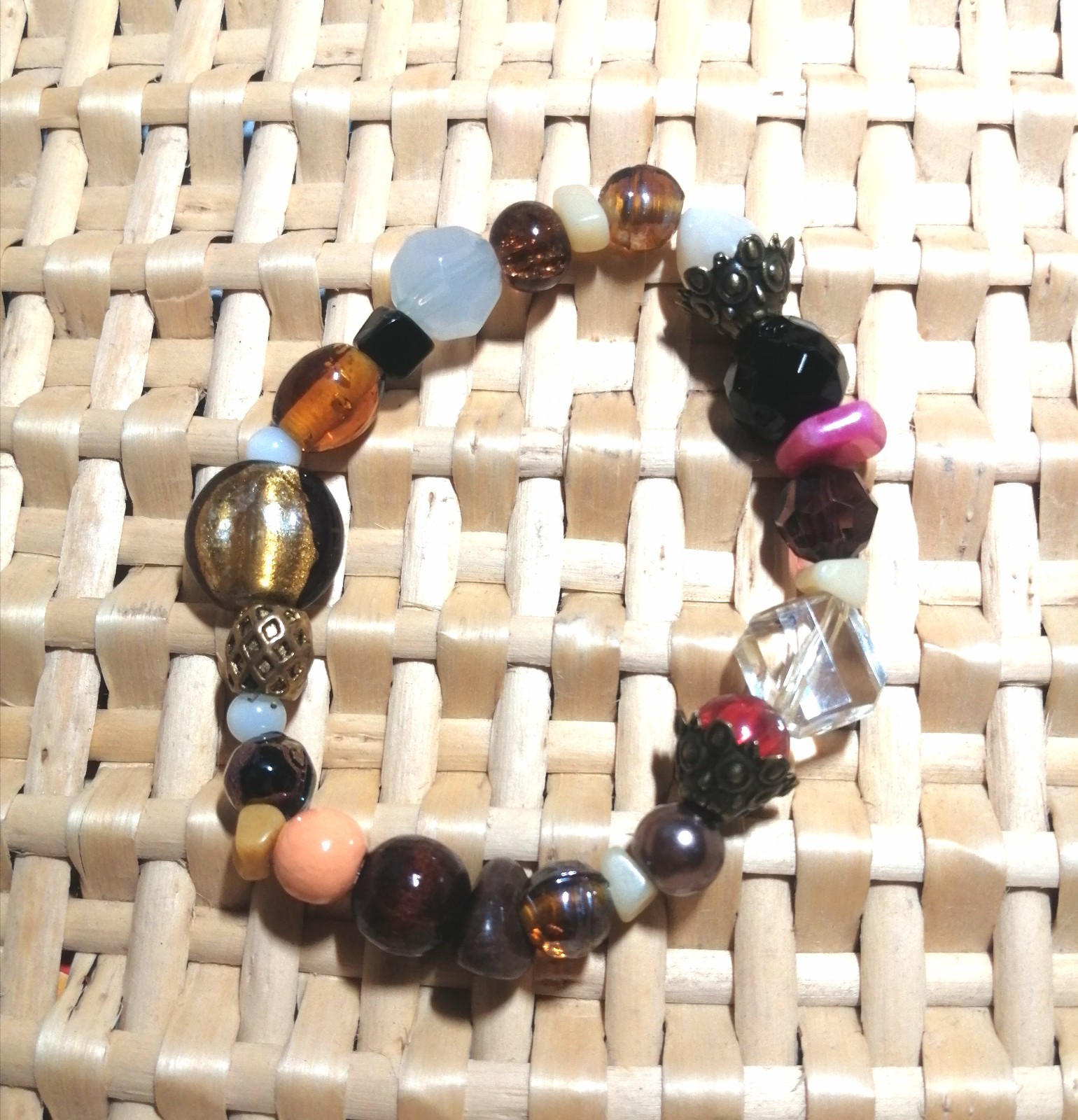 Boho Hippie Mixed Bead One Of A Kind Bracelet Design 1