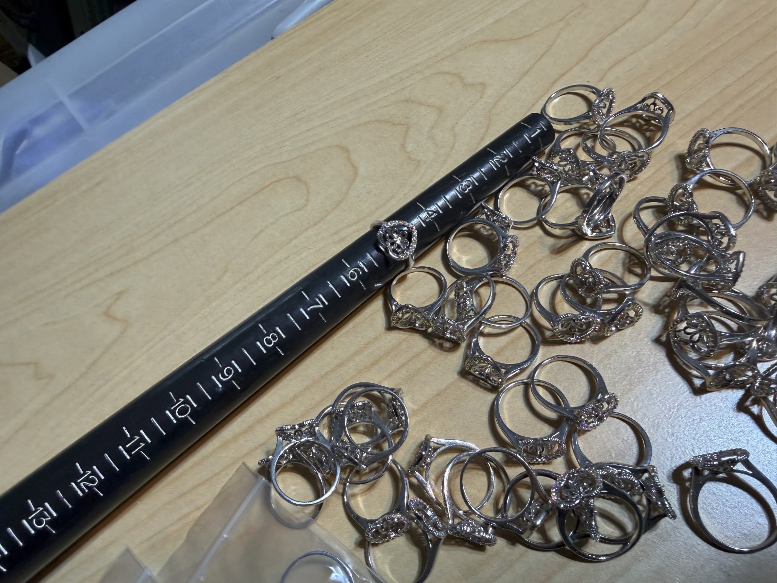 Lot of 270+ Silver Tone Heart Rings Size 5, 6, 7, 9, 10 & 11