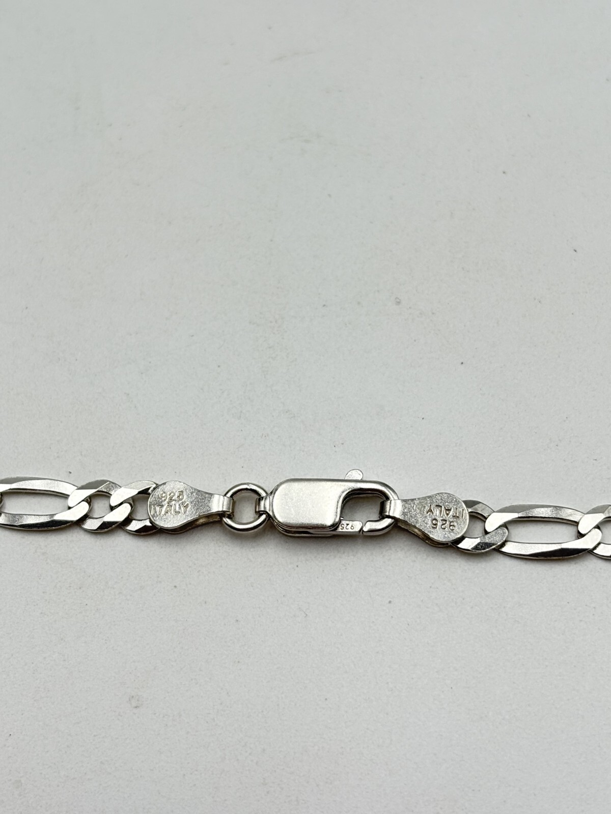 STERLING SILVER 925 ITALY 24″ FIGARO CHAIN NECKLACE 4.4 mm wide 10.7g