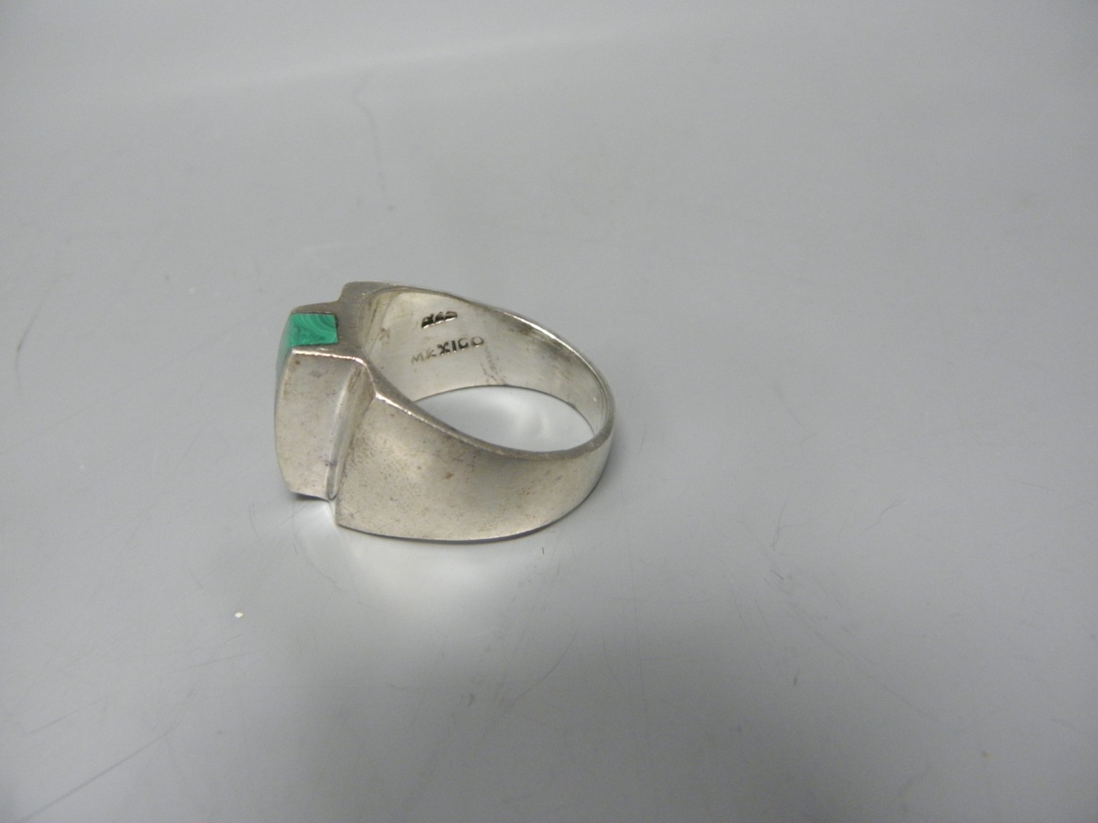LARGE 3/4″ HEAVY 925 SILVER & MULTISTONE MEN’S RING SIZE 10.5 MARKED 925 MEXICO