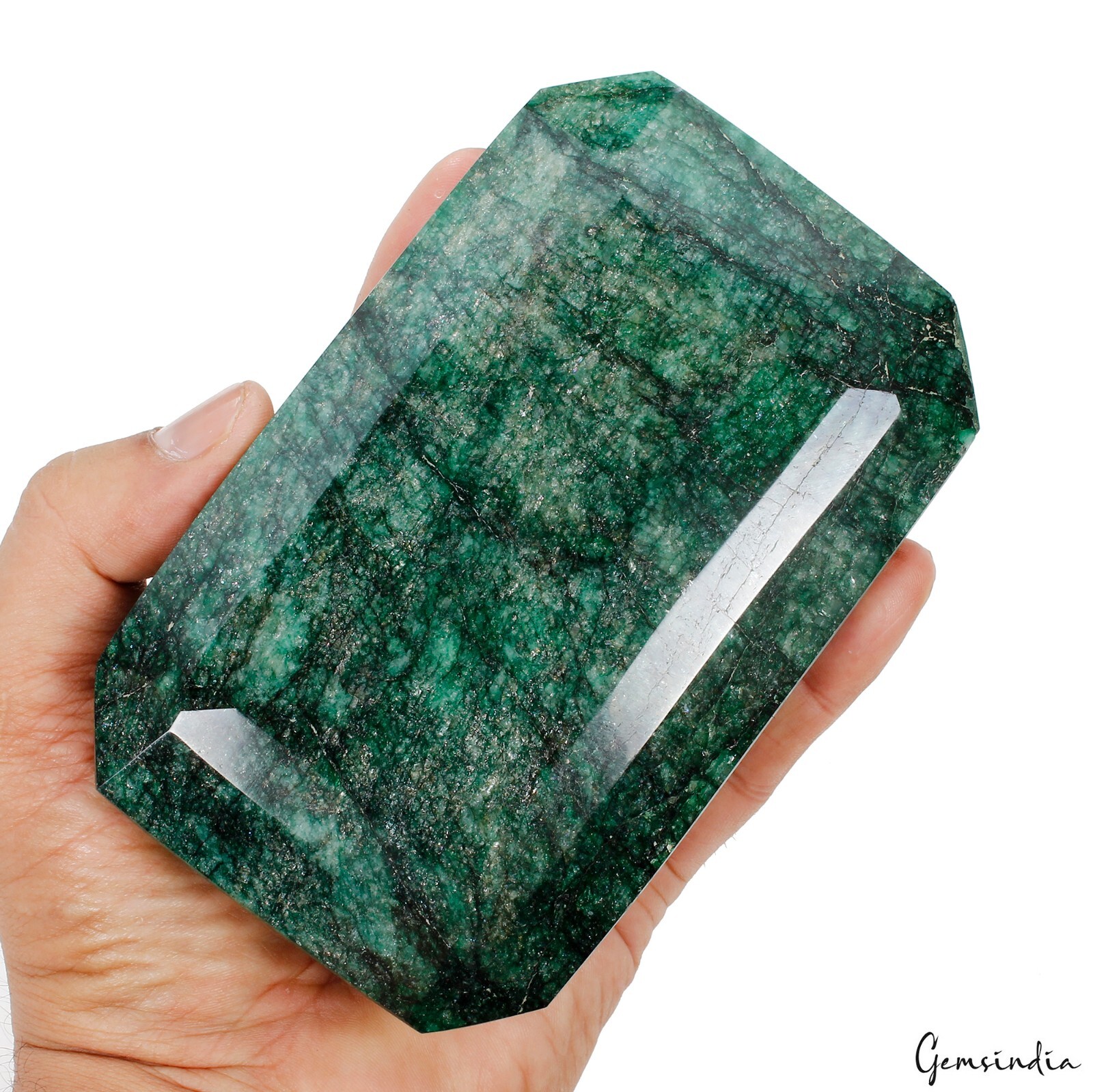 Natural Brazilian Emerald Loose Gemstone 1.1kg Huge Octagon Cut Specimen