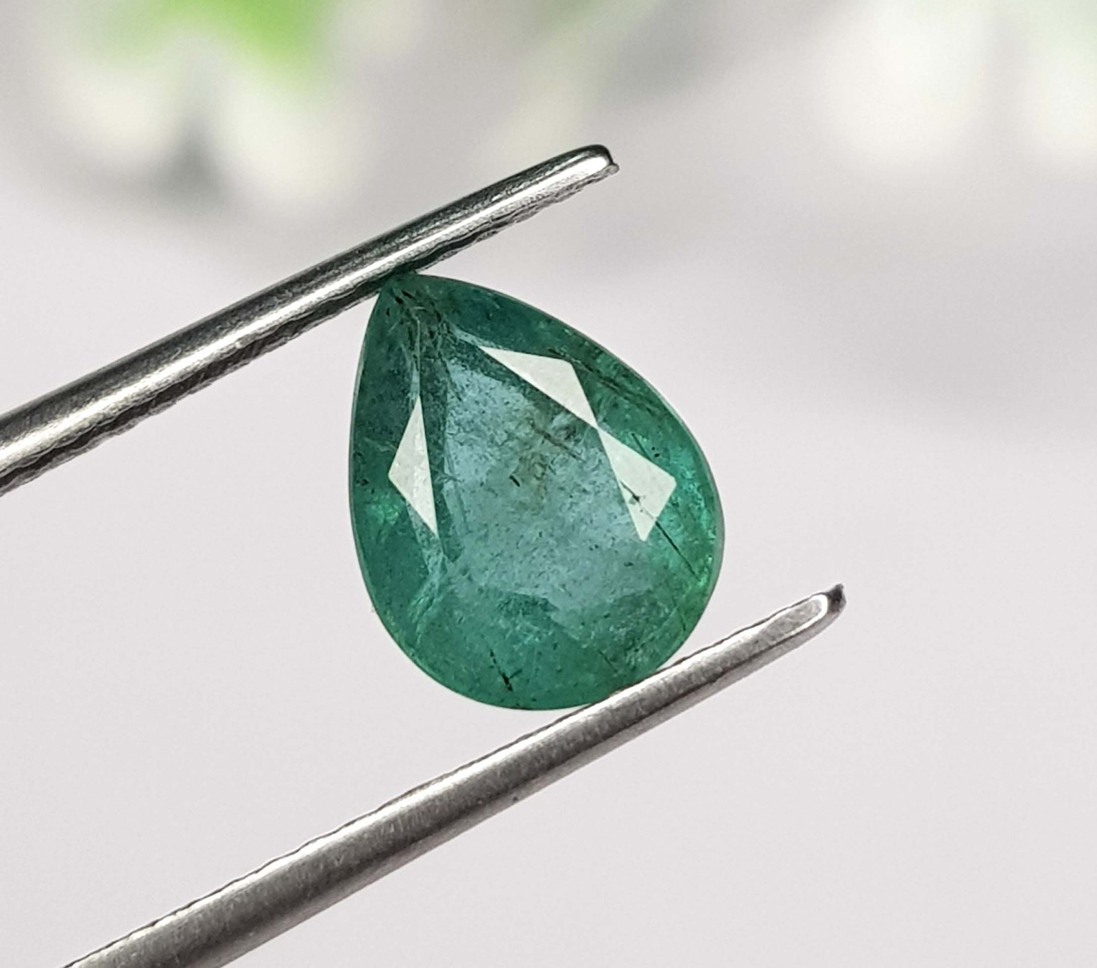1.74 Ct Natural Emerald Zambia Pear Shape Untreated Loose Gemstone