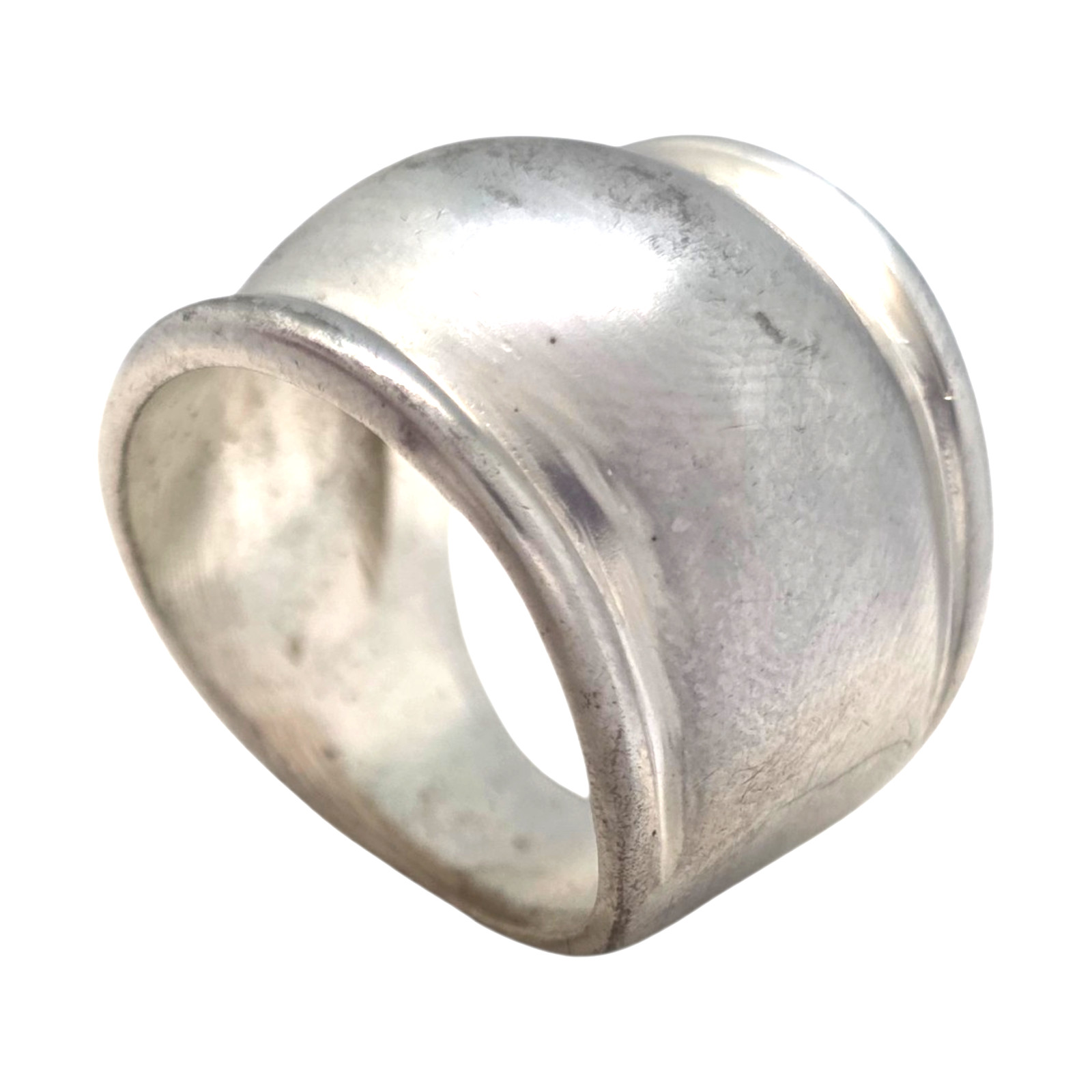 STERLING SILVER 15.5MM WIDE DOME BAND – NO MONO – SIZE 5.75 RING 8.4GR #1838