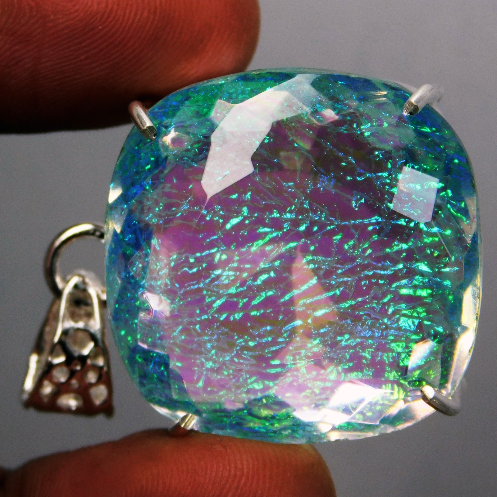 Natural 94.70 Ct Australian Monarch Fire Opal Pendant Radiant Certified Gemstone