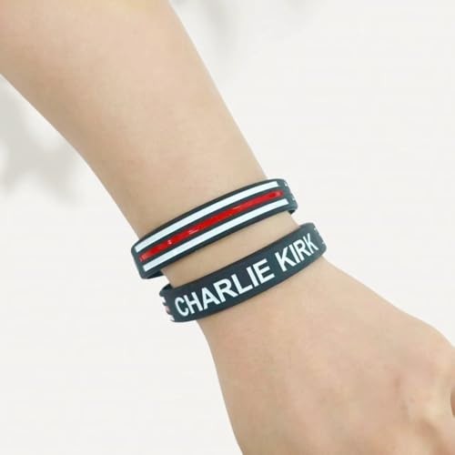 Charlie Kirk Silicone Bracelet, 10Pcs Hero Freedom Merch USA Rubber Bracelets…