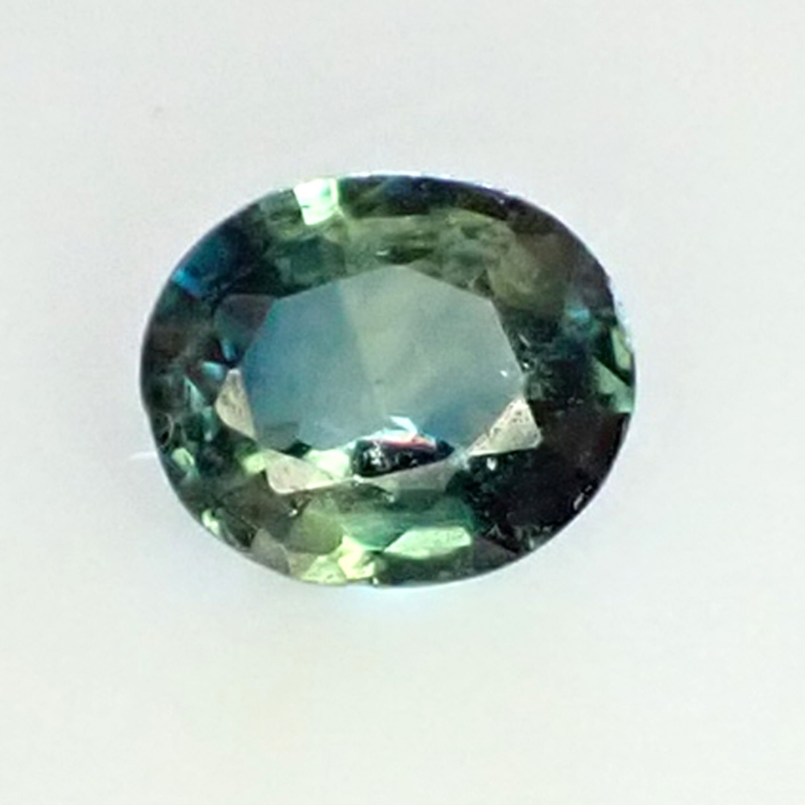 0.40ct Oval 5.0×4.1mm Green Blue Yellow Rare Natural Australian Parti Sapphire