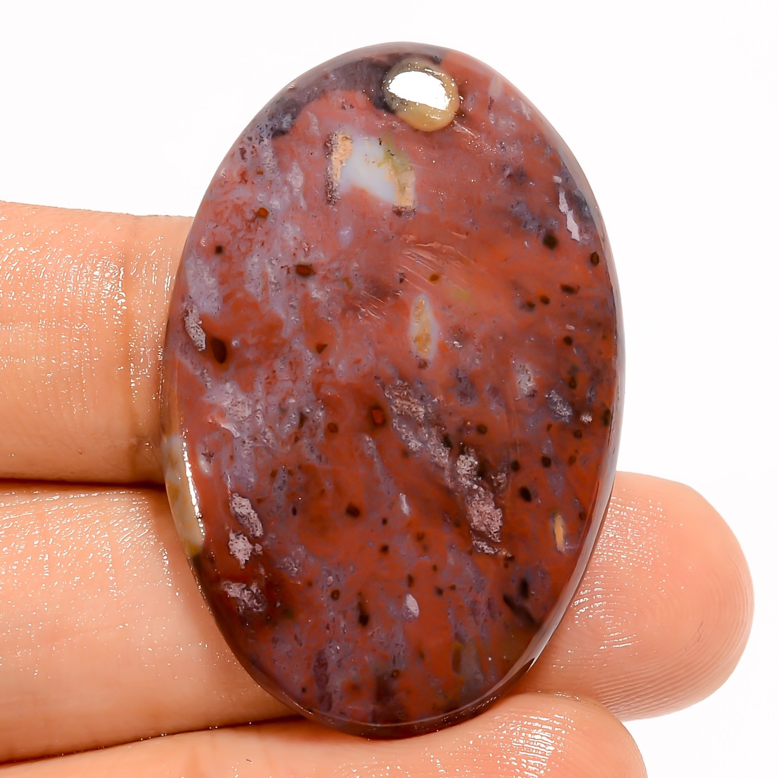 35 Ct Natural Bloodstone Oval Cabochon Loose Gemstone For Jewelry 37X25X4 mm